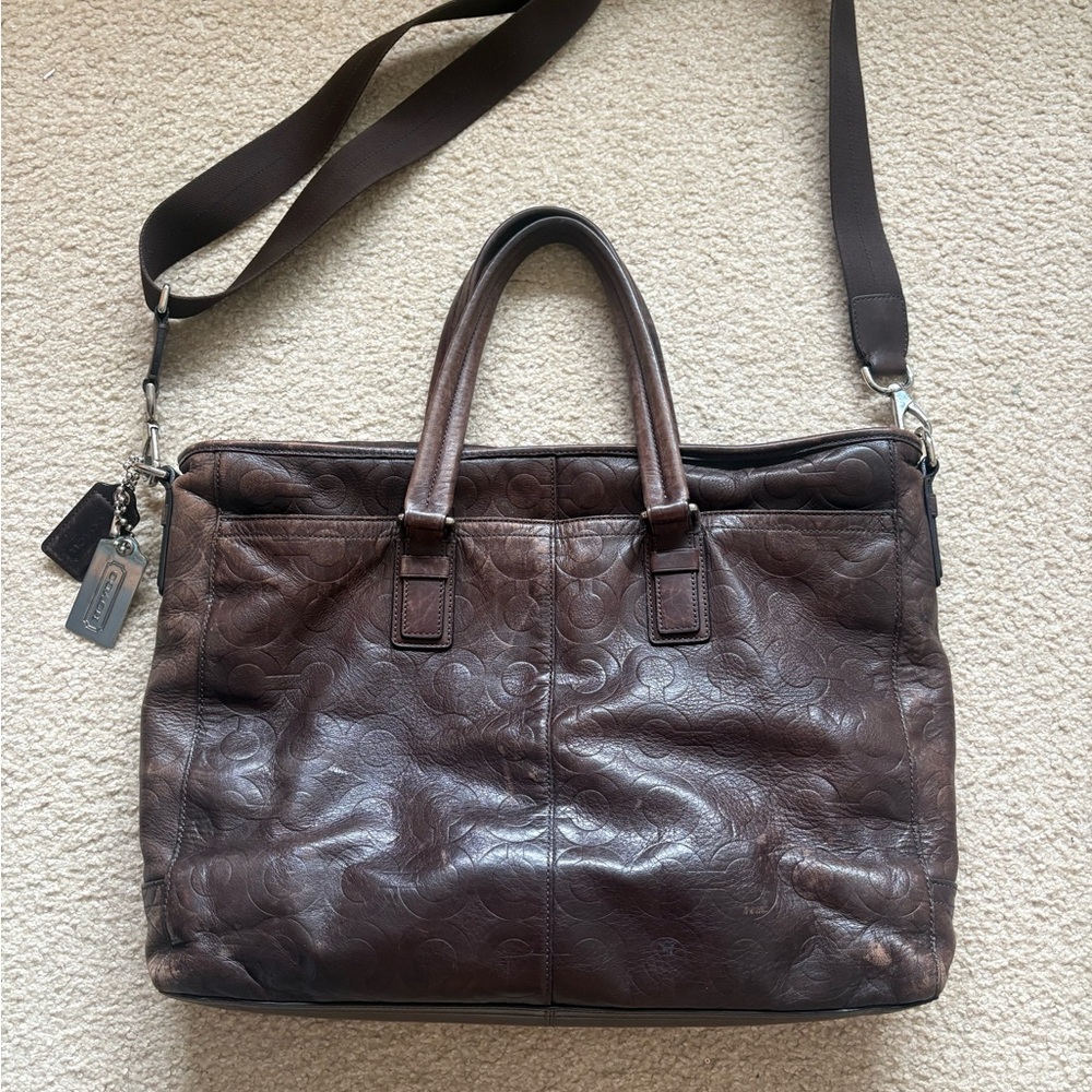 Coach Brown Leather Women’s Laptop Work Bag - Picture 2 of 7